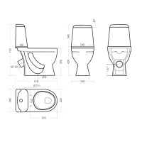Унитаз-компакт напольный Sanita Идеал комфорт с микролифтом, глянцевый белый