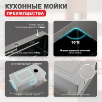 Кухонная мойка Raglo R702.7246.09, графит