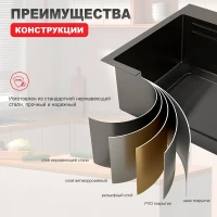 Кухонная мойка Raglo R702.7246.09, графит