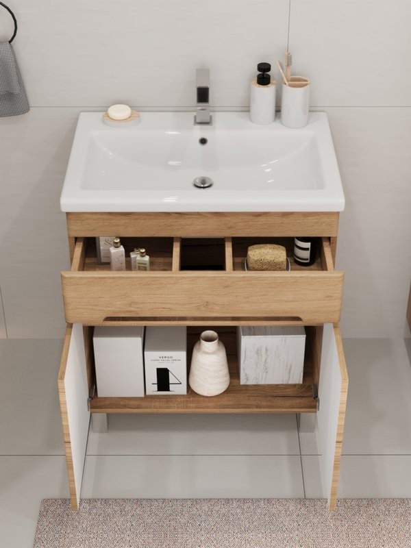 Мебель для ванной комнаты SanStar Модена 70 напольная, дуб крафт золотой