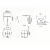 Комплект 2 в 1 Abber Bequem AC1120S-AC0101P2 Унитаз-биде электронный, подвесной + Монтажная рама