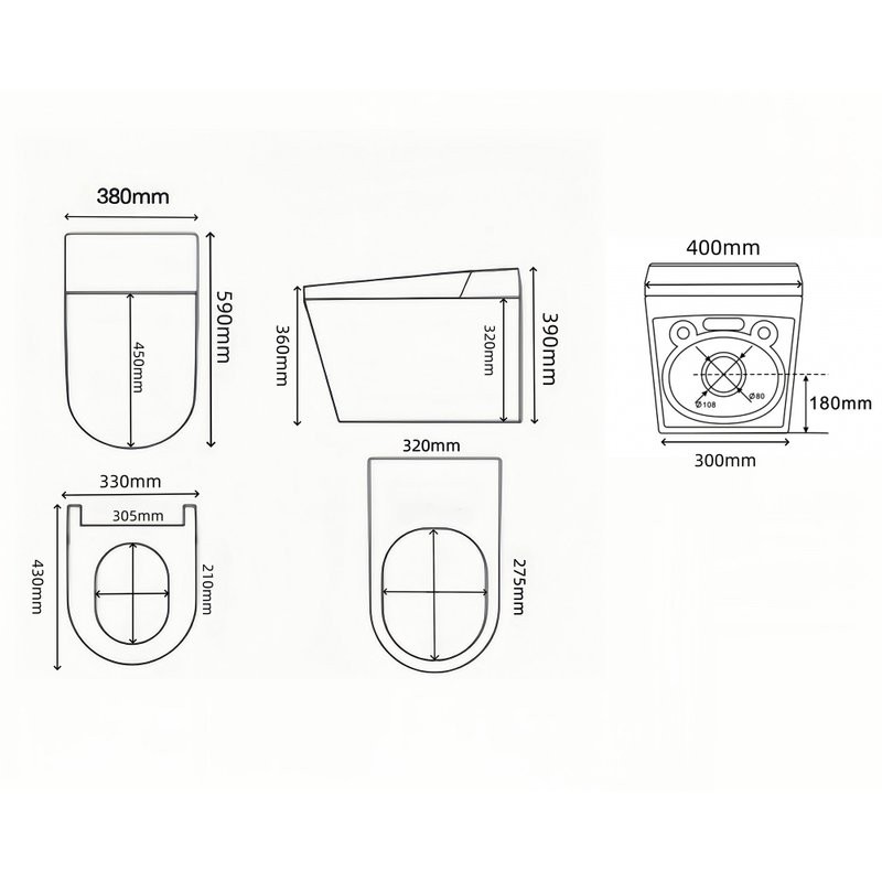 Комплект 2 в 1 Abber Bequem AC1120S-AC0101P2 Унитаз-биде электронный, подвесной + Монтажная рама