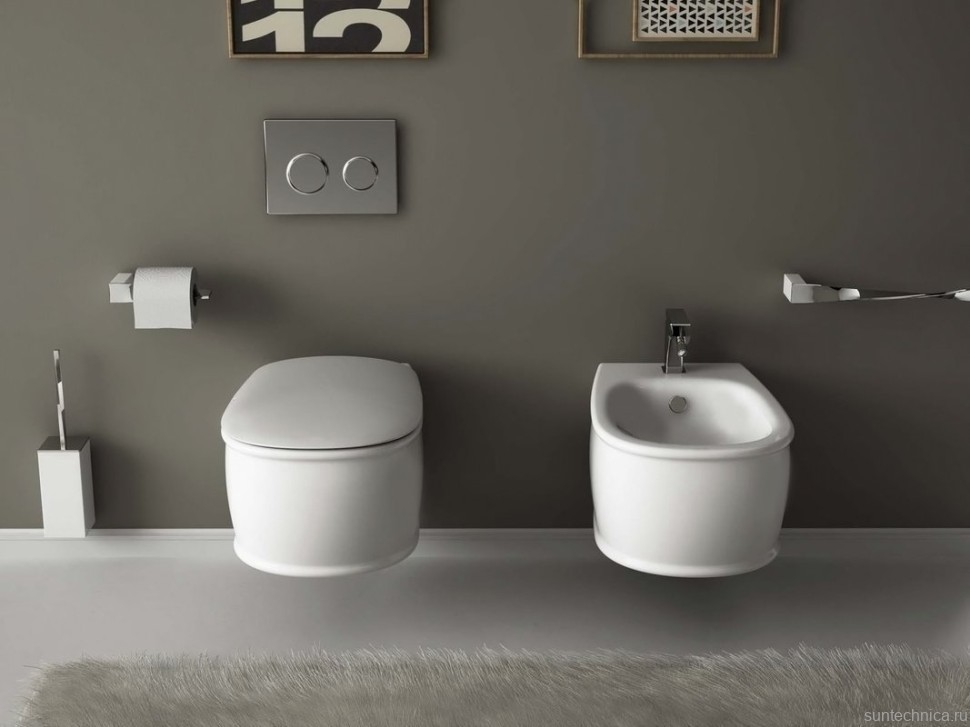 Биде подвесное ArtCeram Atelier AZB001 05 00/ATB001 05 00 белое матовое