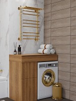 Полотенцесушитель водяной Indigo Brace LBCW80-50GDPK3 с полкой, золото
