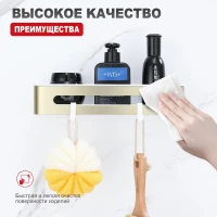 Полка для ванной комнаты Raglo R340.02.03, золотой сатин Полка для ванной комнаты Raglo R340.02.03, золотой сатин