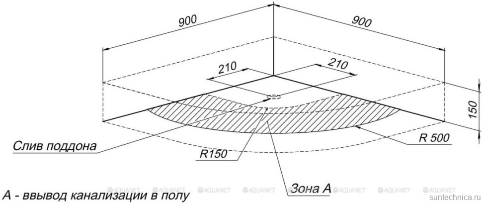 Поддон для душа Aquanet HX515 NEW 90х90х15