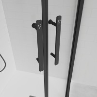Душевой уголок Veconi Evo 200 B 120х90 см, профиль матовый черный, стекло прозрачное