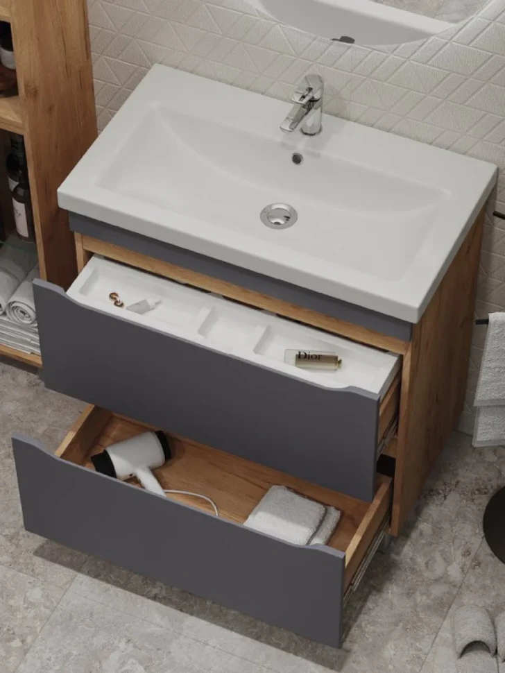 Мебель для ванной комнаты Vigo Wave 80 дуб золотой