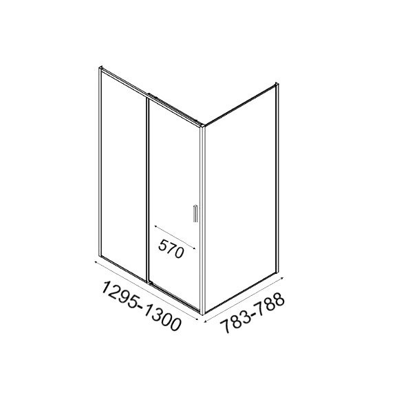 Душевой уголок Aquanet Pleasure Evo AE65-N130-BT 130х80, профиль матовый черный, стекло прозрачное