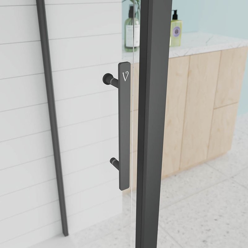 Душевой уголок Veconi Evo 100SP B 140х110 см, профиль матовый черный, стекло прозрачное