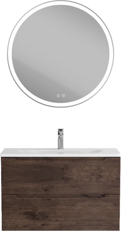 Тумба с раковиной BelBagno Etna 39 80 rovere moro, раковина BB-8099-3-80