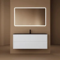 Мебель для ванной комнаты Sancos Libra 120 см белый глянец, черная раковина