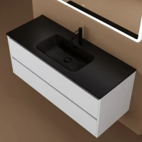 Мебель для ванной комнаты Sancos Libra 120 см белый глянец, черная раковина