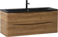 Тумба с раковиной BelBagno Acqua 120 подвесная, rovere rustico, черная матовая раковина