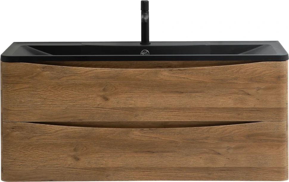Тумба с раковиной BelBagno Acqua 120 подвесная, rovere rustico, черная матовая раковина