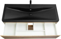 Тумба с раковиной BelBagno Acqua 120 подвесная, rovere rustico, черная матовая раковина