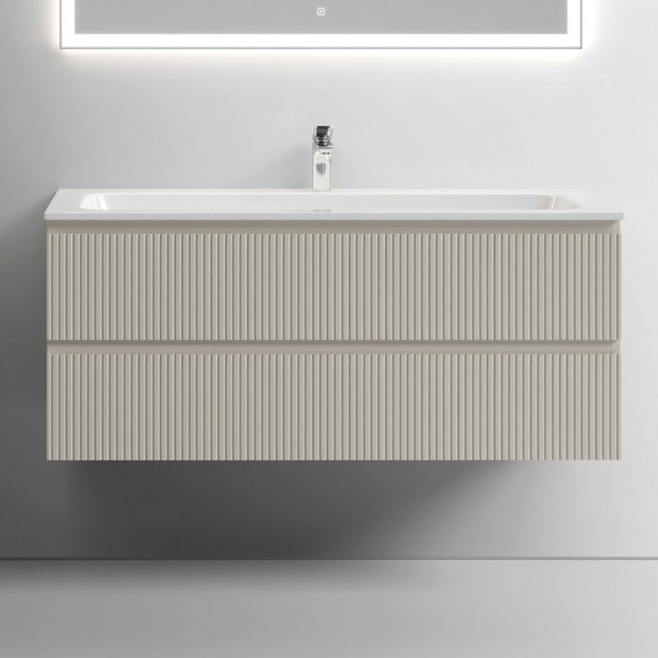 Тумба с раковиной Sancos Snob T 120 см, beige soft, раковина CN7017