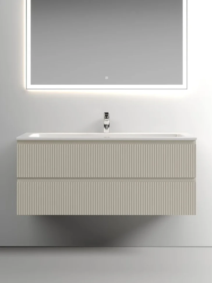Тумба с раковиной Sancos Snob T 120 см, beige soft, раковина CN7017