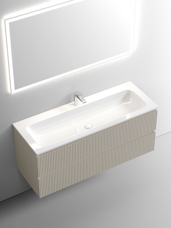 Тумба с раковиной Sancos Snob T 120 см, beige soft, раковина CN7017