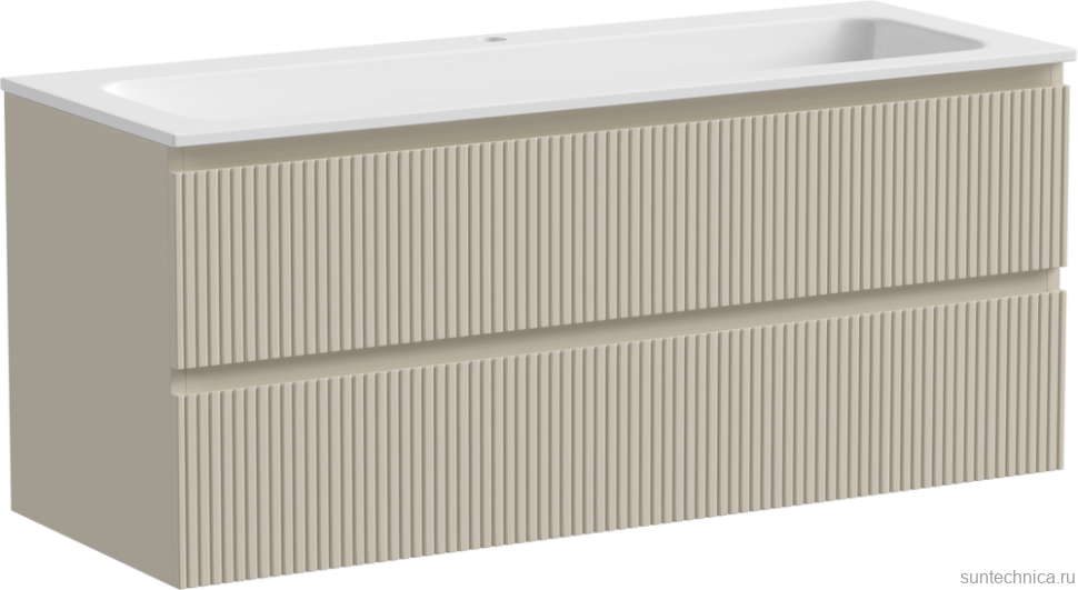 Тумба с раковиной Sancos Snob T 120 см, beige soft, раковина CN7017