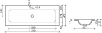 Тумба с раковиной Sancos Snob T 120 см, beige soft, раковина CN7017