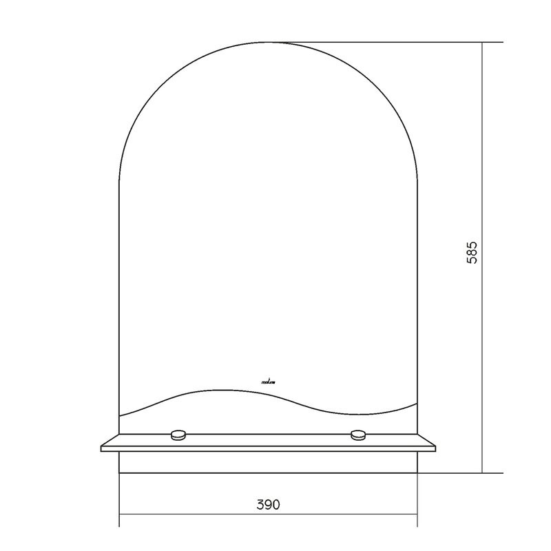 Зеркало MIXLINE "Амели" 390*585 (ШВ) с полкой (К)
