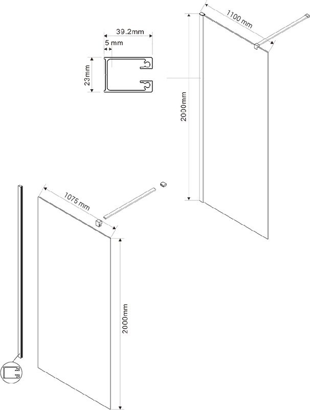 Душевая перегородка Vincea Walk-in VSW-1H110CL 110 см, профиль хром, стекло прозрачное