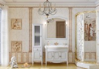 Шкаф пенал для ванной Opadiris Лоренцо 45 L белый матовый