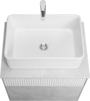 Тумба с раковиной AQUATON Марбл 60 слэйт, белая матовая, раковина 1WH501709