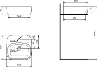 Тумба с раковиной AQUATON Марбл 60 слэйт, белая матовая, раковина 1WH501709