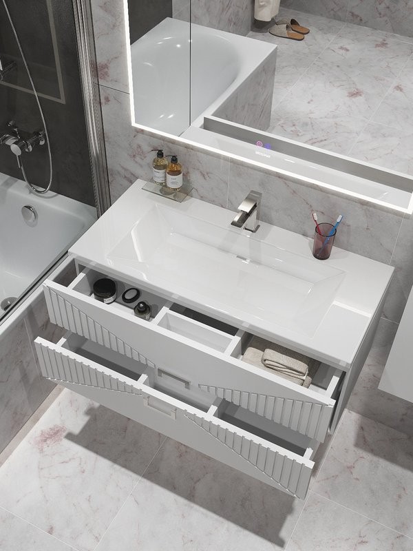 Мебель для ванной комнаты Grossman Луксор 100 матовая белая