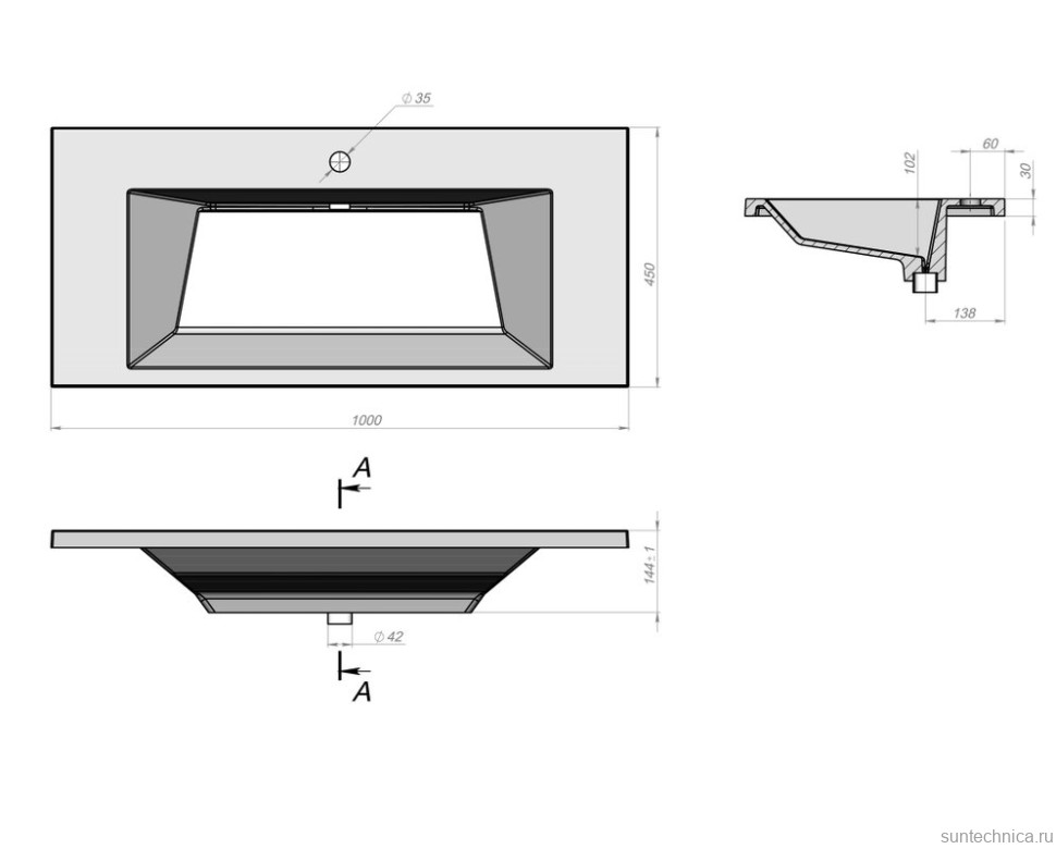 Мебель для ванной комнаты Grossman Луксор 100 матовая белая