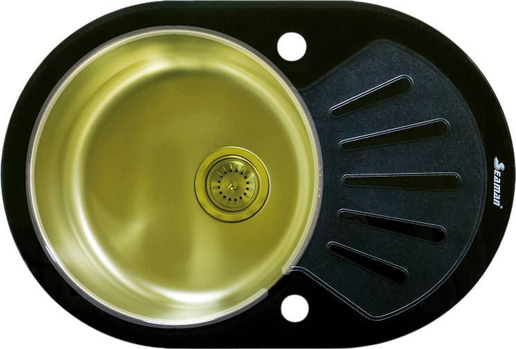 Мойка кухонная Seaman Eco Glass SMG-730B Gold