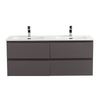 Тумба под раковину без столешницы BelBagno Kraft 120 подвесная, матовая темно-серая, для двоих
