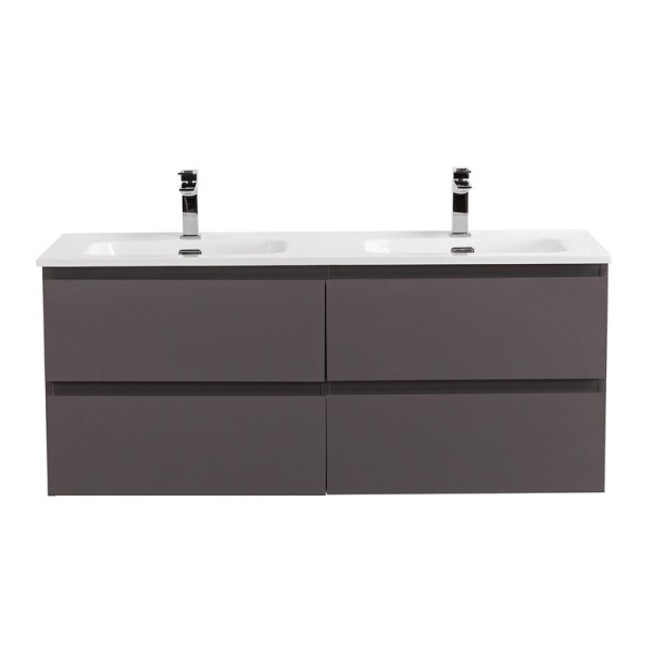 Тумба под раковину без столешницы BelBagno Kraft 120 подвесная, матовая темно-серая, для двоих