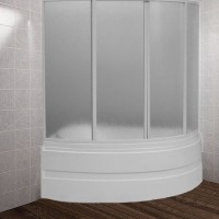 Шторка на ванну Bas Алегра, 4 ств., пластик