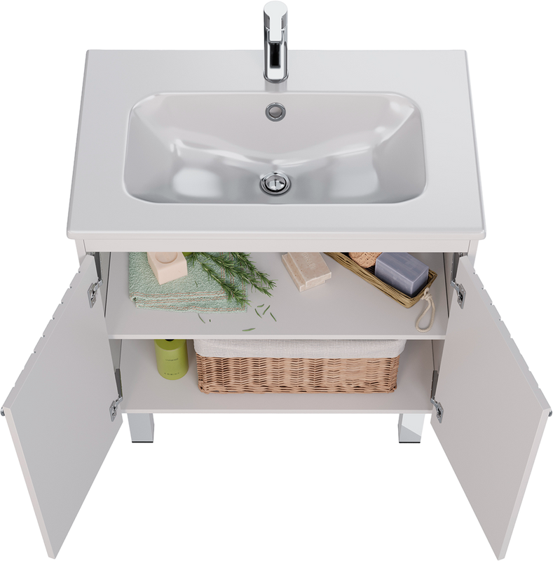 Мебель для ванной комнаты Lemark Romance 80 белая глянцевая