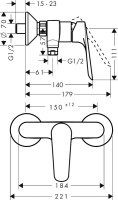 Смеситель для душа Hansgrohe Logis E 71610000