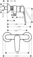 Смеситель для душа Hansgrohe Logis E 71610000 Смеситель для душа Hansgrohe Logis E 71610000