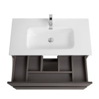 Тумба с раковиной BelBagno Kraft 100 подвесная, матовая темно-серая, раковина bb1000etl