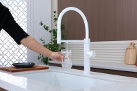 Смеситель для кухни Paulmark Ganymede Ga213199-WH с гибким изливом, белый матовый