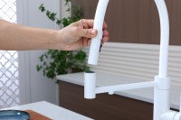 Смеситель для кухни Paulmark Ganymede Ga213199-WH с гибким изливом, белый матовый