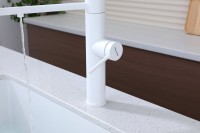 Смеситель для кухни Paulmark Ganymede Ga213199-WH с гибким изливом, белый матовый
