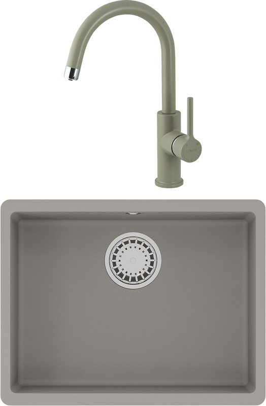 Комплект Мойка Lemark Sinara 540-U 9910075 грей + Смеситель Comfort LM3073PGR грей