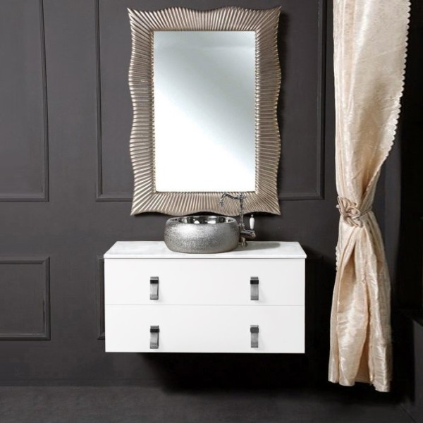 Мебель для ванной комнаты Armadi Art NeoArt 100 белая с ручками Glaze хром