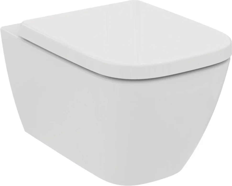 Комплект  Чаша для унитаза подвесного Ideal Standard I Life B T461401 безободковая, euro white + Крышка-сиденье Ideal Standard I Life B T468301 с микр