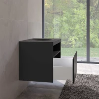 Тумба под раковину Keuco Stageline 32864 80 см, с подсветкой, розеткой и точкой зарядки USB и USB-C, вулканит