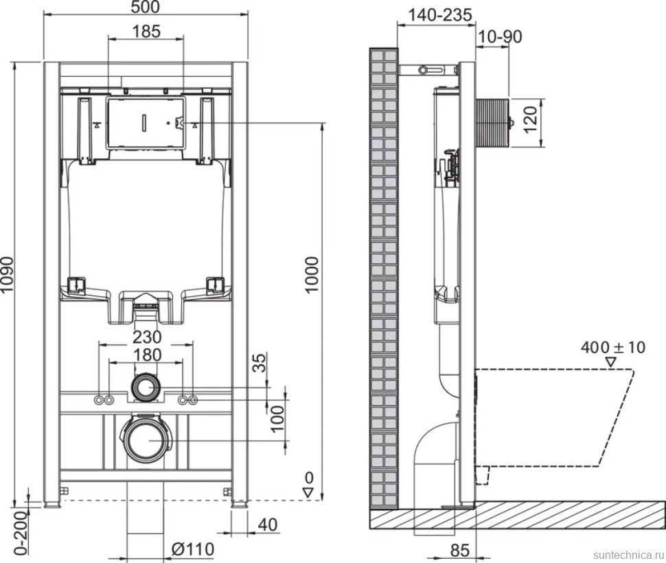 Комплект Унитаз подвесной BelBagno Onda BB066CHR безободковый, крышка BB870SC, инсталляция BB002-80 с кнопкой BB014-SR-BIANCO