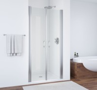 Душевая дверь в нишу Vegas Glass E2P 80 08 01 профиль глянцевый хром, стекло прозрачное