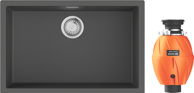 Комплект Мойка Omoikiri Yamakawa 75T-U/I-PL платина + Измельчитель Nagare 500